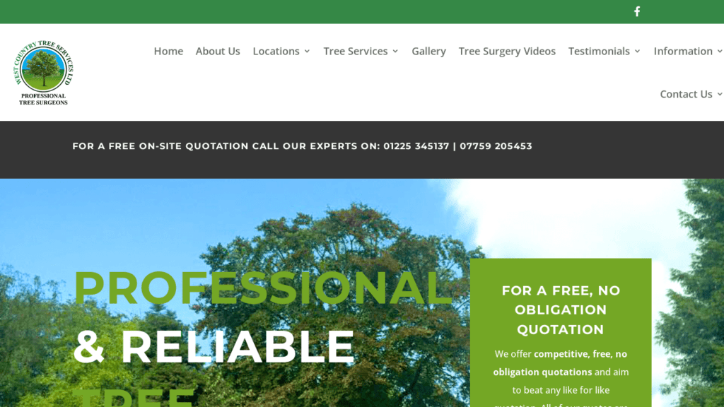 West Country Tree Service - Dentons Digital Websites