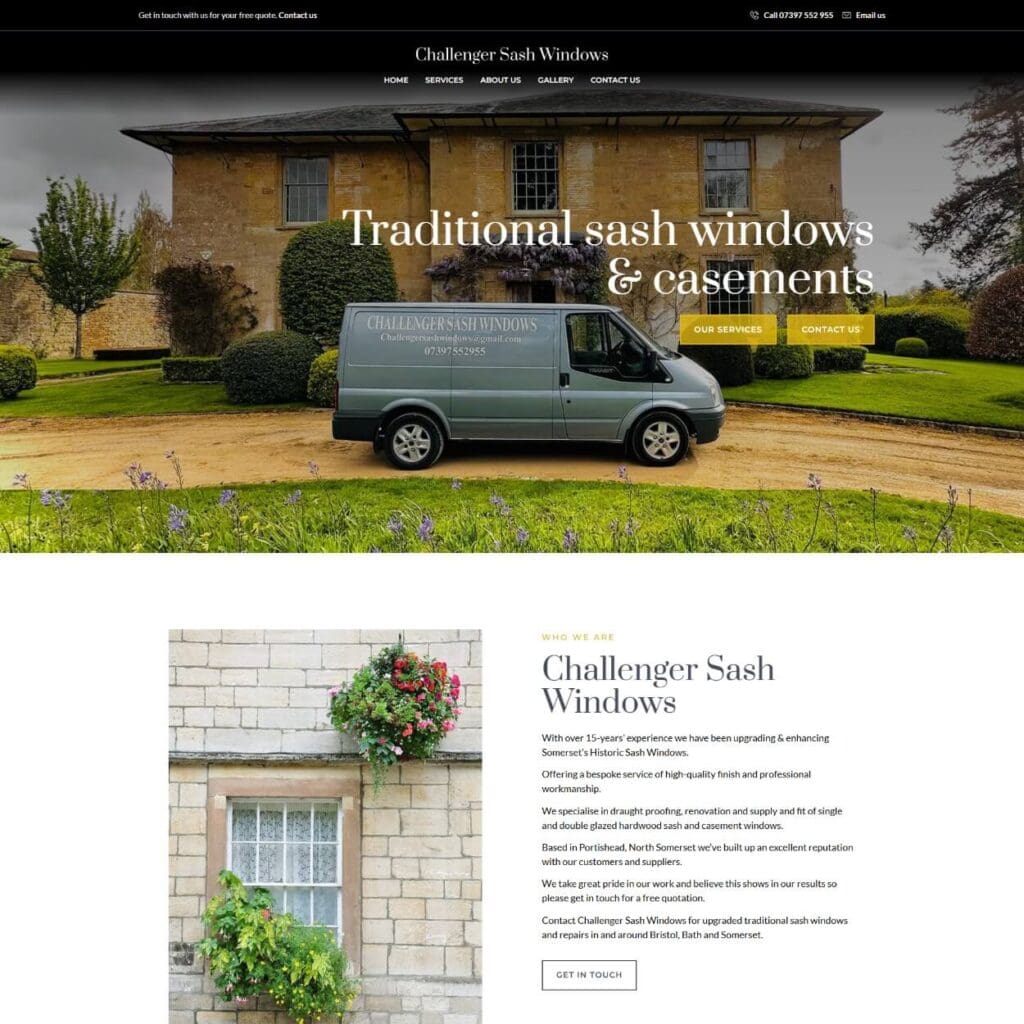 Challenger Sash Windows - Dentons Digital Websites