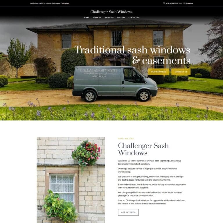 Challenger Sash Windows - Dentons Digital Websites