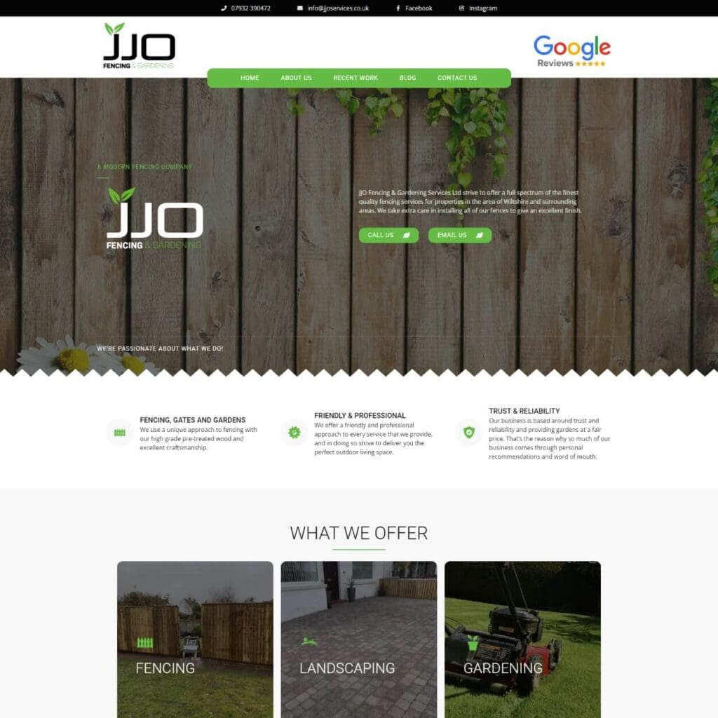 JJO Fencing Gardening - Dentons Digital Websites