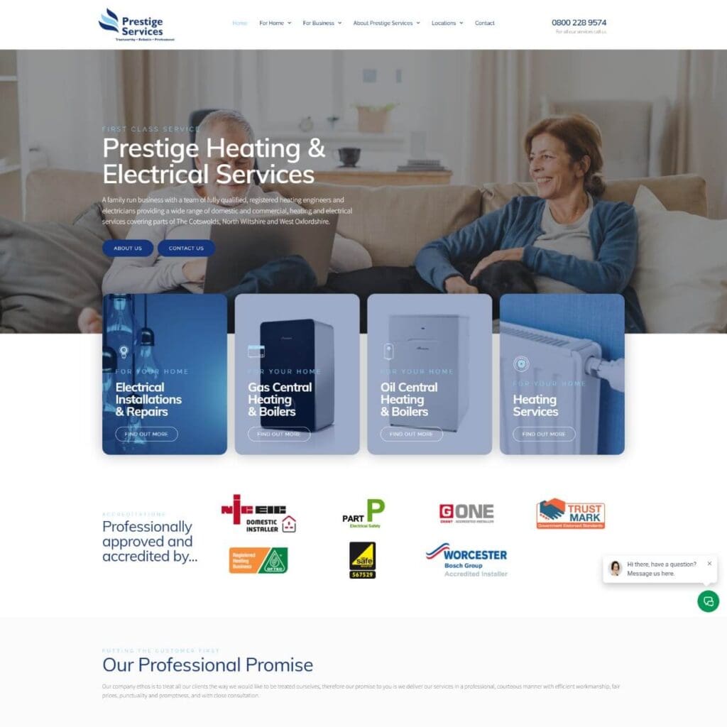Prestige Heating - Dentons Digital Websites