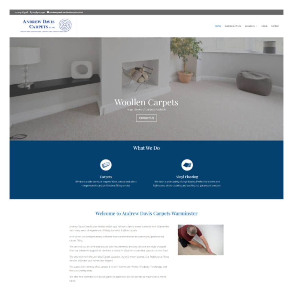 andrew davis carpets home - Dentons Digital Websites