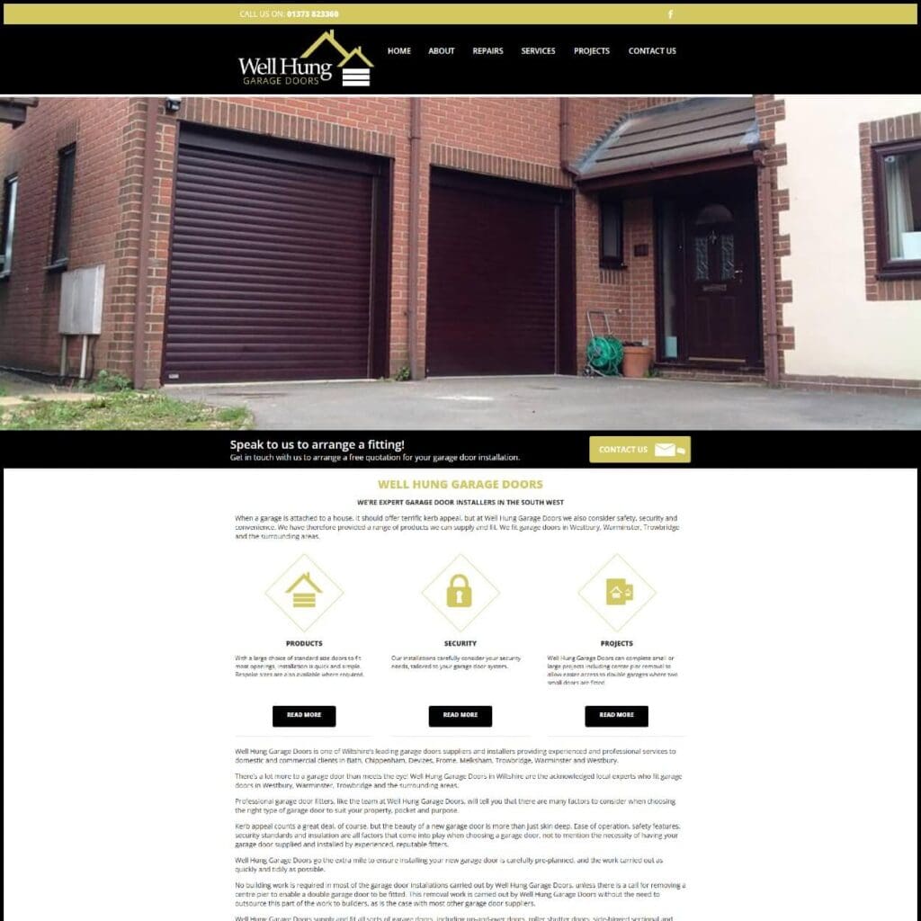 Well Hung Garage Doors - Dentons Digital Websites