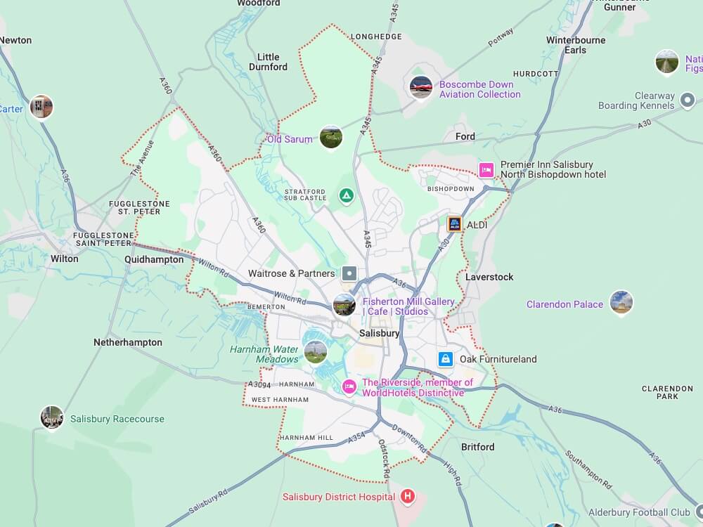 Map of Salisbury
