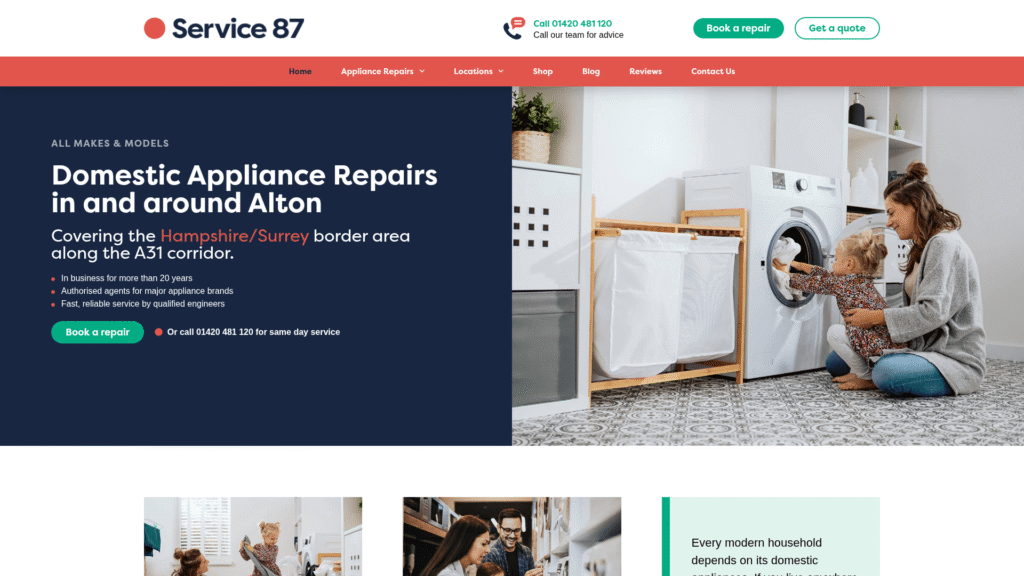 Service 87 website design