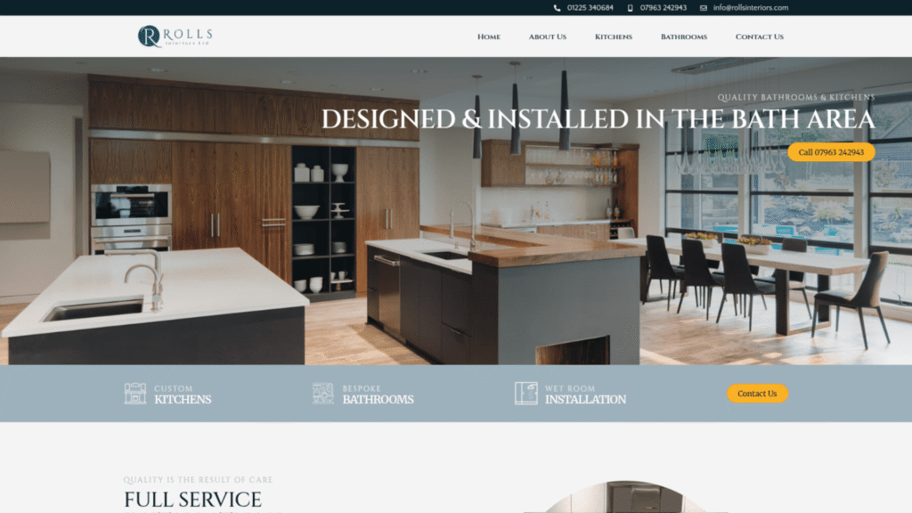 Rolls Interiors website redesign
